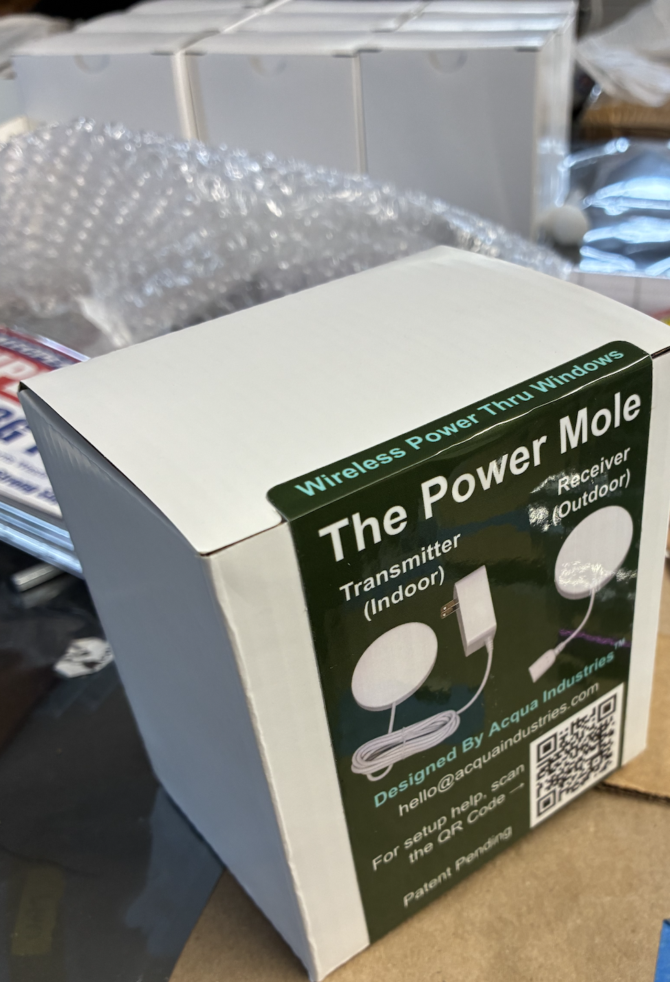New Power Mole packaging stamped Designed and Manufactured in California